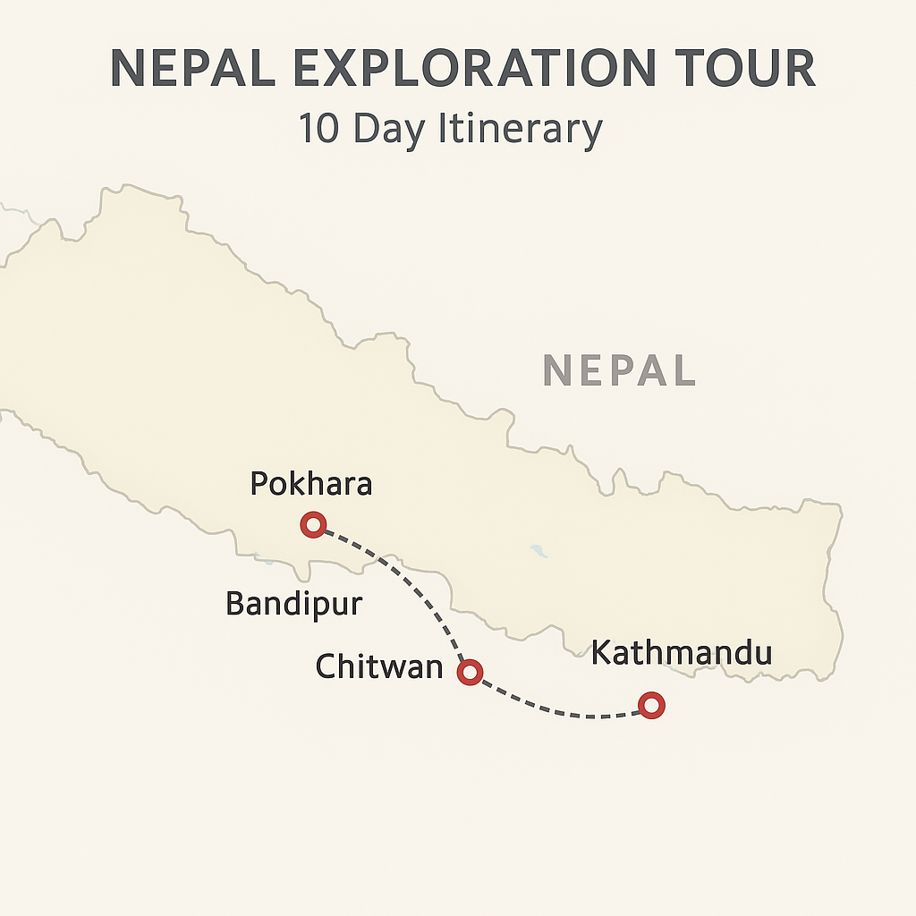 Expert Nepal Tour Packages route map